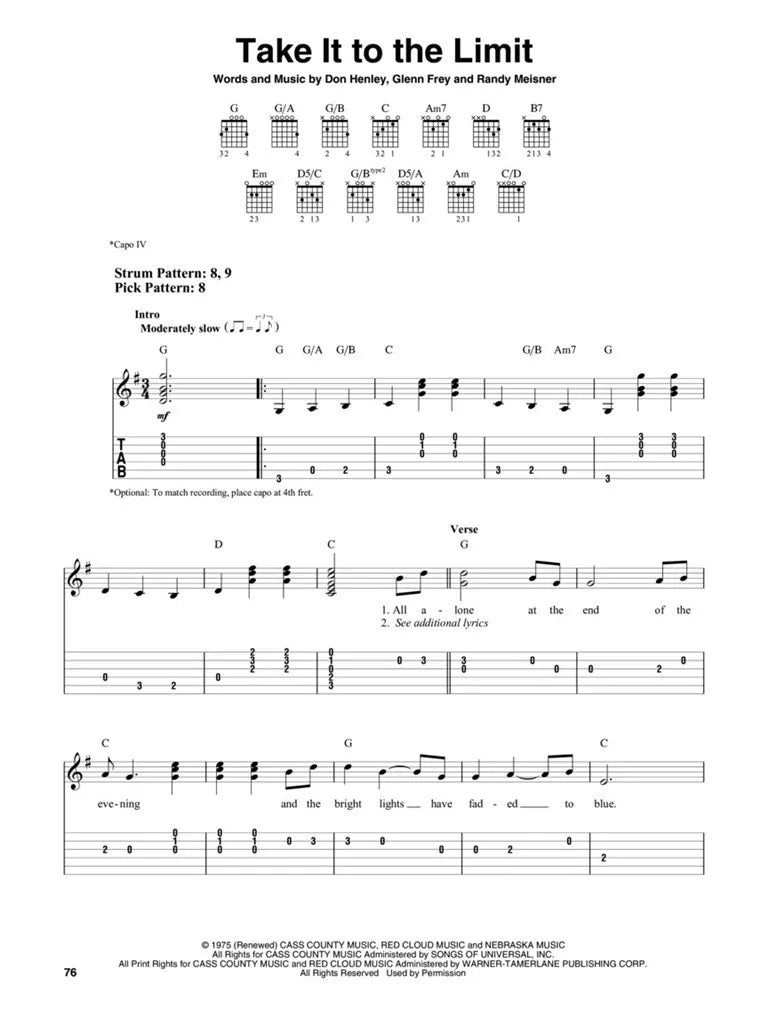 The Best Of Eagles For Guitar Easy Guitar Notes & Tab Book