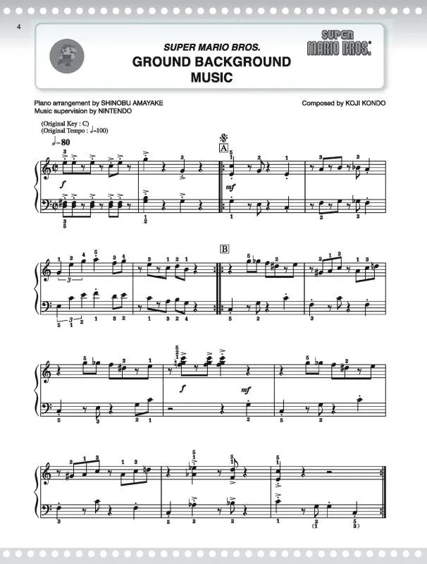 Super Mario Series For Easy Piano Book