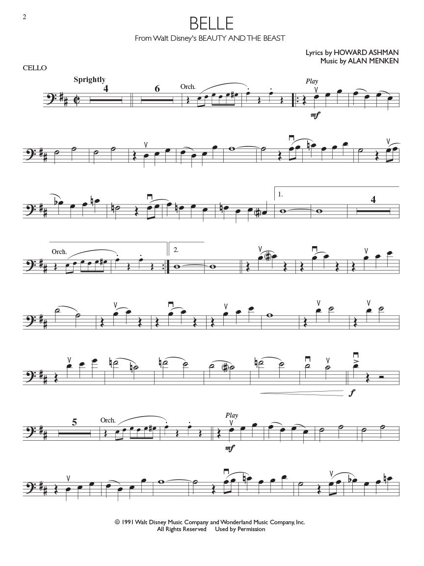 Disney Movie Hits For Cello Play Along Book/Ola