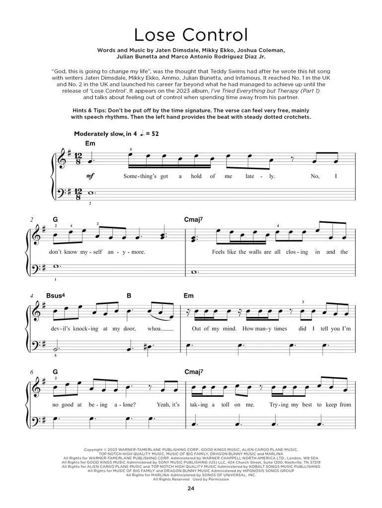 Really Easy Piano - Chart Hits of 2023-2024 Book