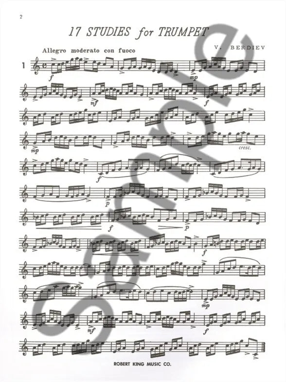Vasily Berdiev - 17 Studies For Trumpet Solo Book