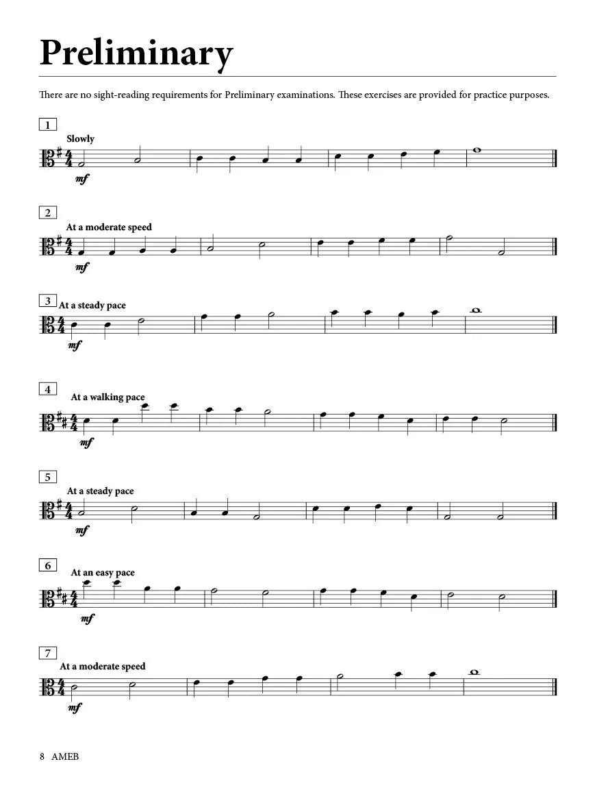 AMEB Viola Sight Reading Book (2023+)