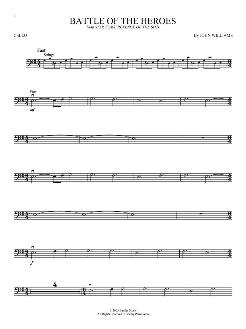 Star Wars Instrumental Play Along Cello Book/Ola
