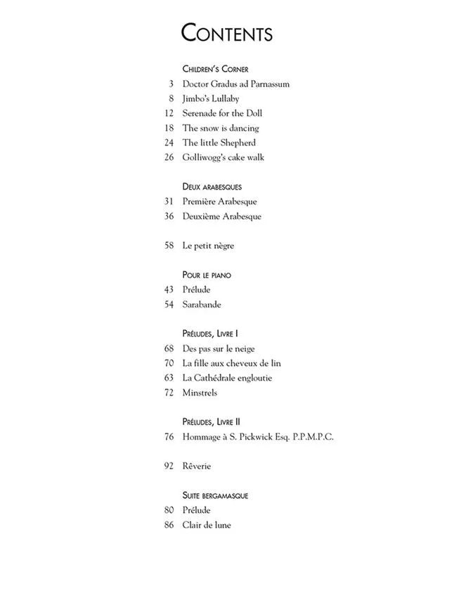 The Indispensable Debussy Collection Piano Book