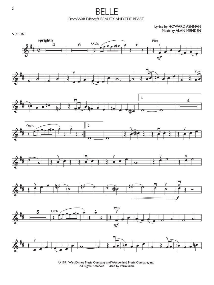 Disney Movie Hits For Violin Play Along Book/Ola