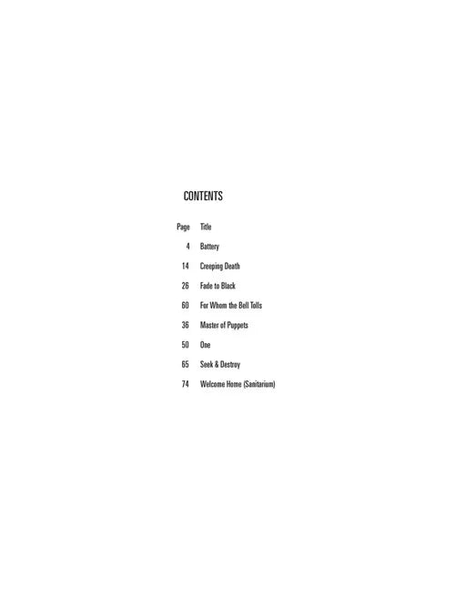Metallica 1983-1988 Drum Play Along Volume 47 Book/Ola