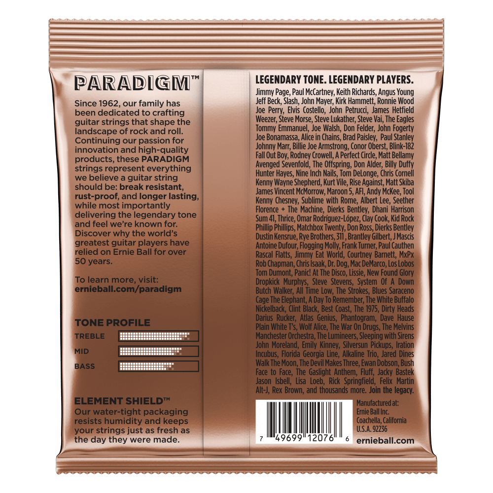 Ernie Ball Paradigm Medium Light Phosphor Bronze Acoustic Guitar Strings Set- 12-54