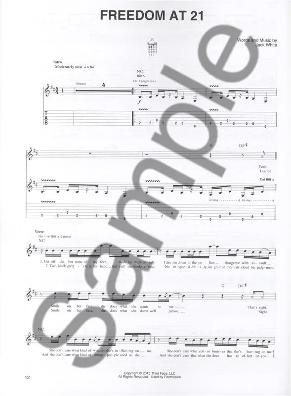 Jack White - Blunderbuss Guitar Tab Book (Guitar Recorded Versions)