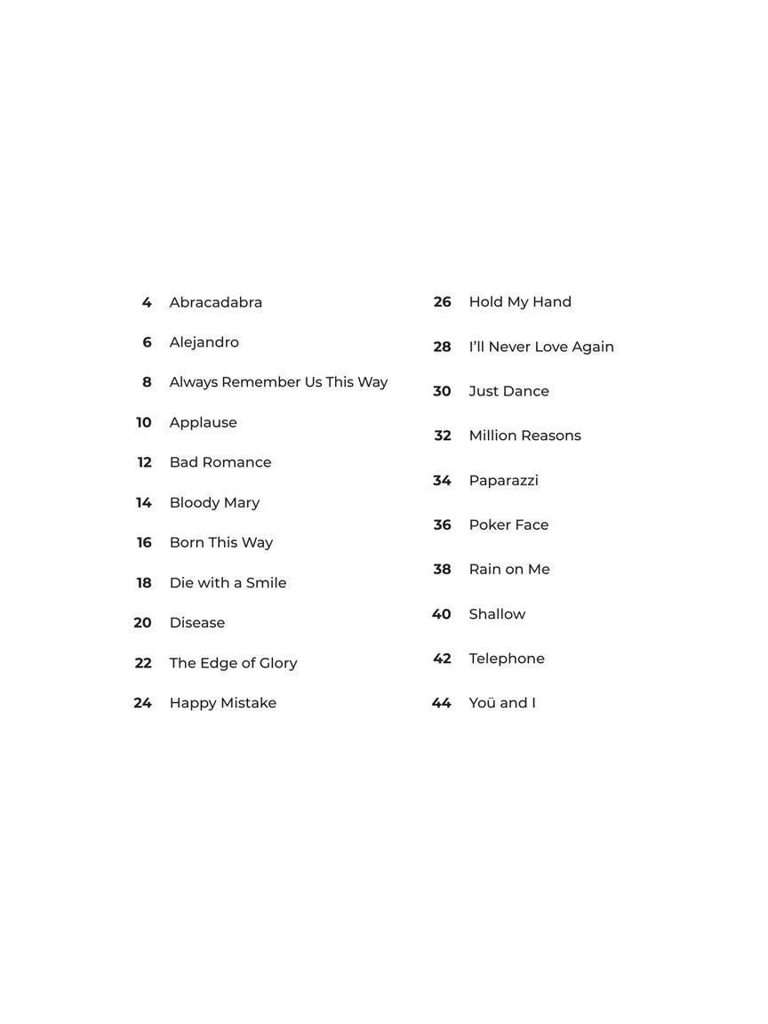Lady Gaga Super Easy Songbook