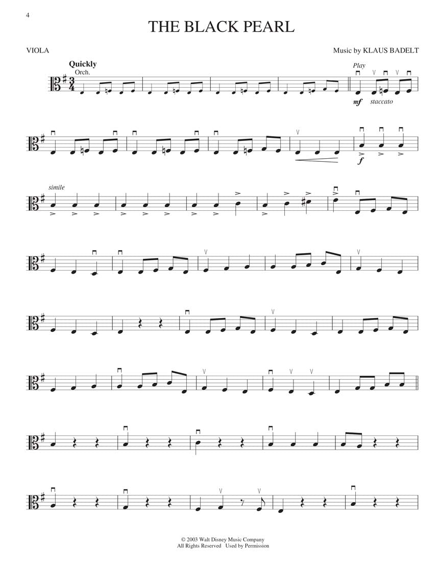 Pirates Of The Caribbean For Viola Play Along Book/Ola