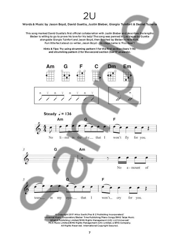 Really Easy Ukulele Chart Hits #2 Autumn/Winter 2017 Book (22 Songs)
