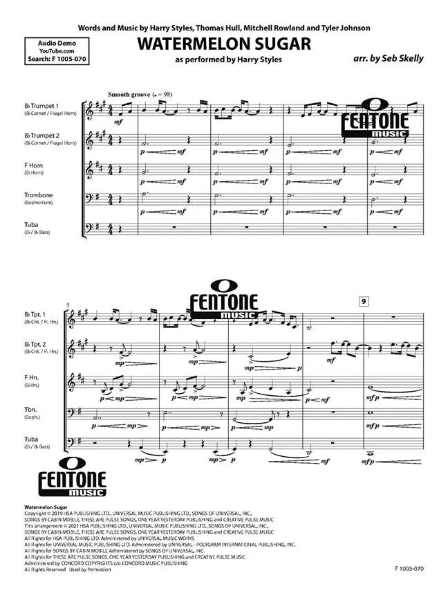 Harry Styles Watermelon Sugar - Brass Quintet Score/Parts