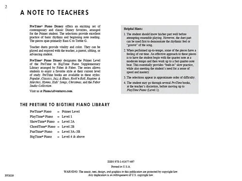 Faber Pretime Piano Disney - Primer Level Book