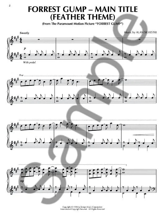 Forrest Gump Main Title - Piano Solo Sheet Music