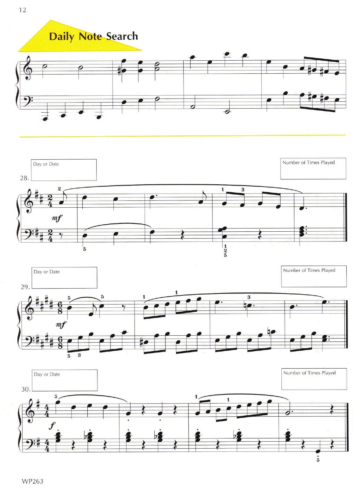 Bastien: A Line A Day Sight Reading - Level 4 Book