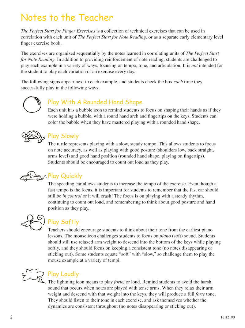 Perfect Start For Finger Exercises - Book 1