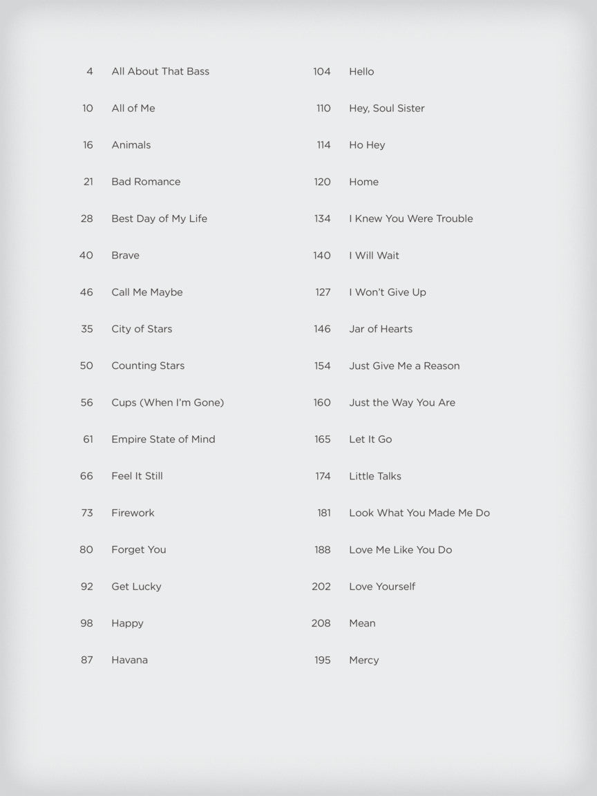 68 Hit Songs Of The 2010's - New Decade Easy Piano Series Book
