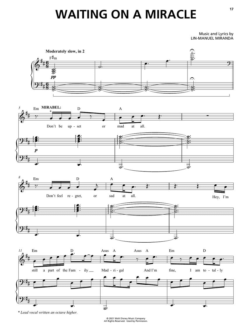 Encanto Movie Vocal Selections Voice/Piano Accompaniment
