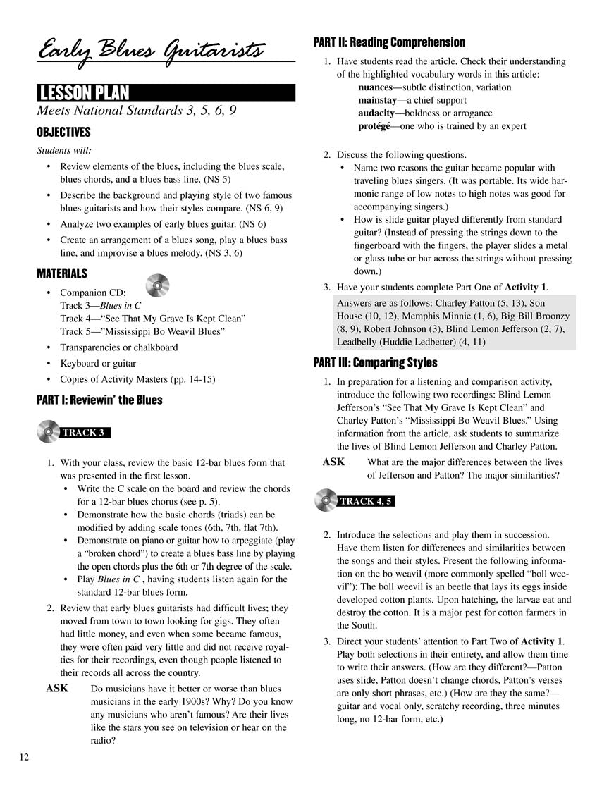 Exploring The Blues Teachers Handbook (Book/Cd)