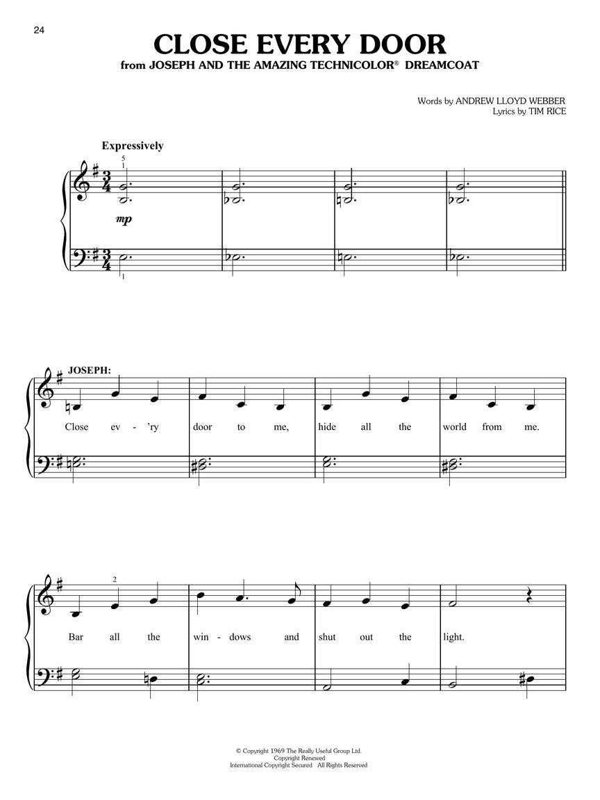 Simple Broadway Songs - Easy Piano Book