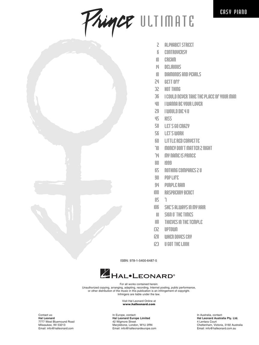 Prince - The Ultimate Easy Piano Songbook (28 Songs)