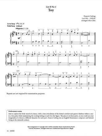 AMEB Harp Series 1 - Grade 1 Book
