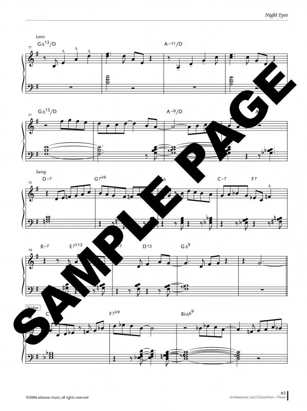 Intermediate Jazz Conception Piano Book/Ola