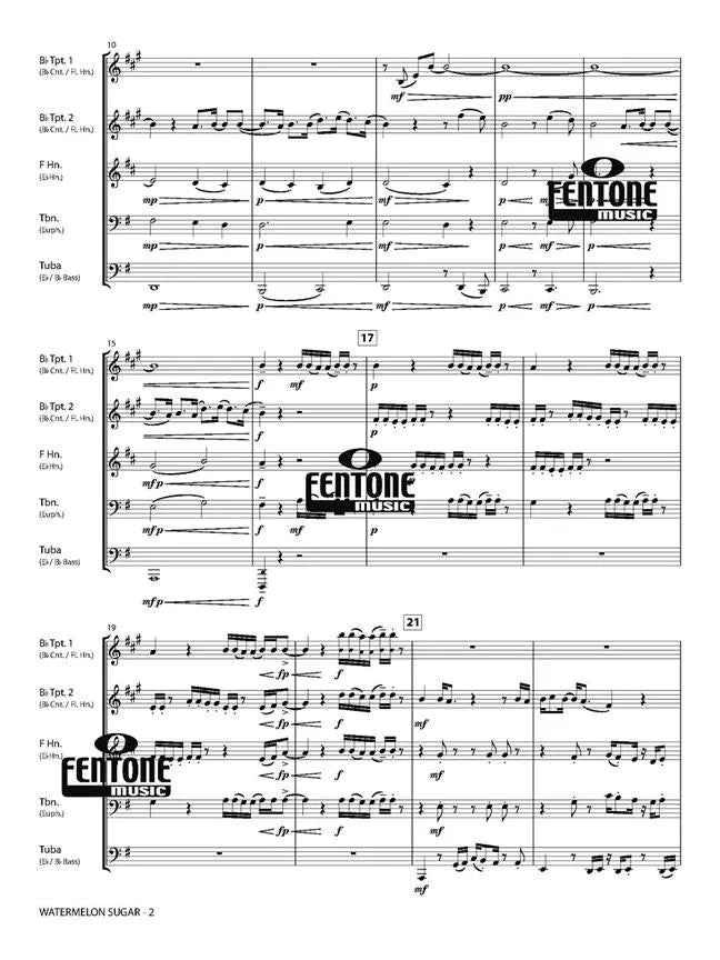 Harry Styles Watermelon Sugar - Brass Quintet Score/Parts
