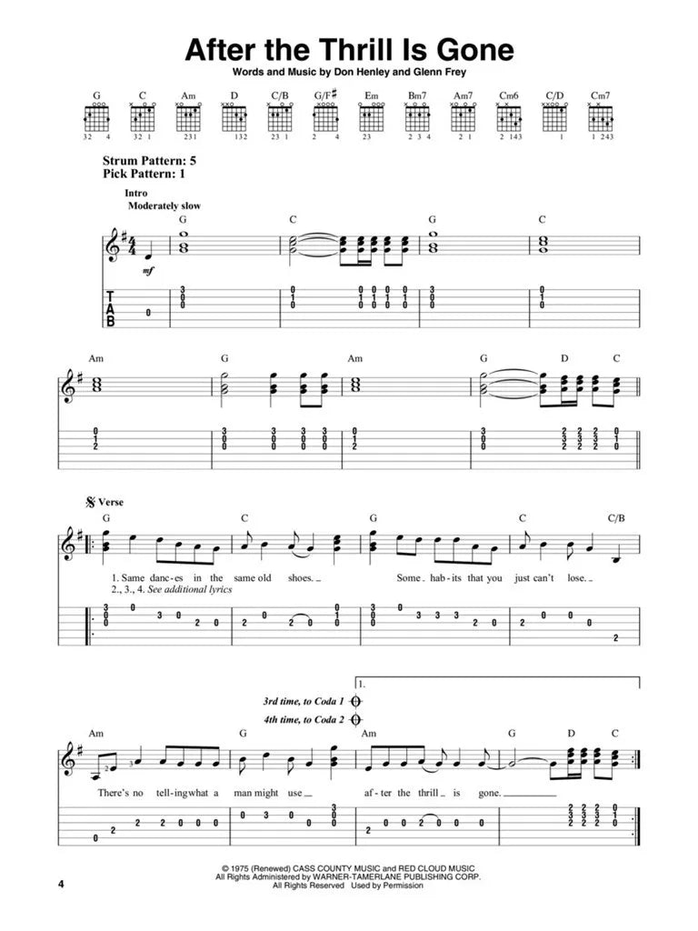 The Best Of Eagles For Guitar Easy Guitar Notes & Tab Book