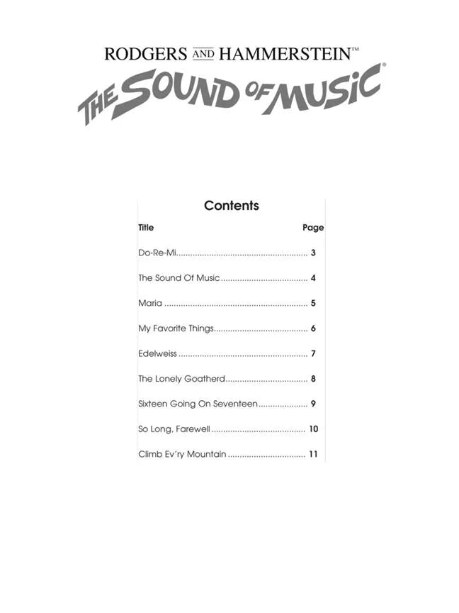 The Sound Of Music For Clarinet Play Along Book/Ola