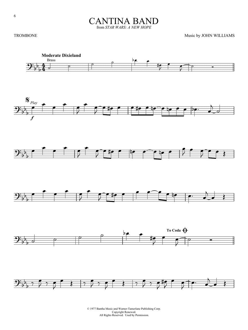 Star Wars Instrumental Play Along Trombone Book/Ola