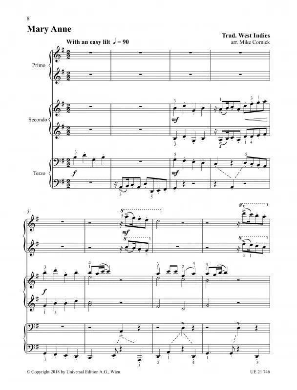 4 Afro-Caribbean Pieces for 6 Hands, 1 Piano Book