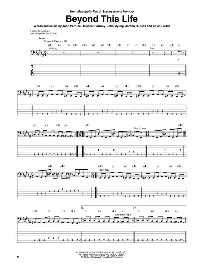 Dream Theater Bass Anthology Book