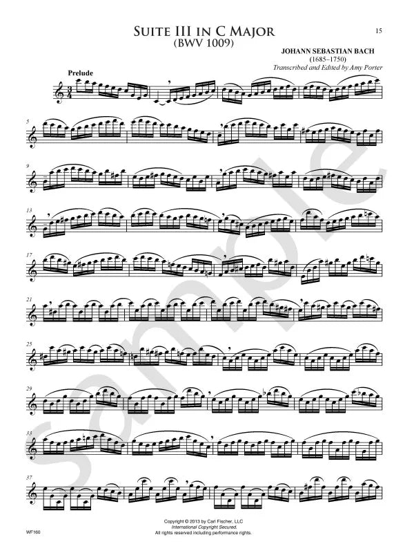 J.S Bach - Six Cello Suites For Flute Book