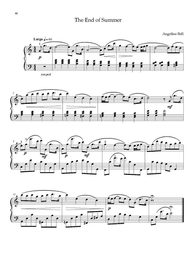 Angeline Bell: My Lyrical Notebook for Piano Book