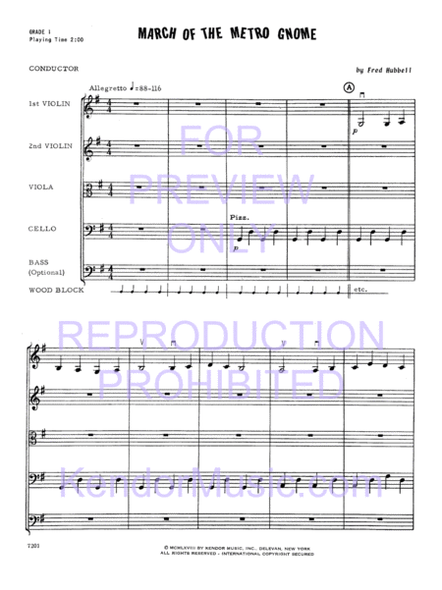 March Of The Metro Gnome - String Orchestra Level 1 Score/Parts