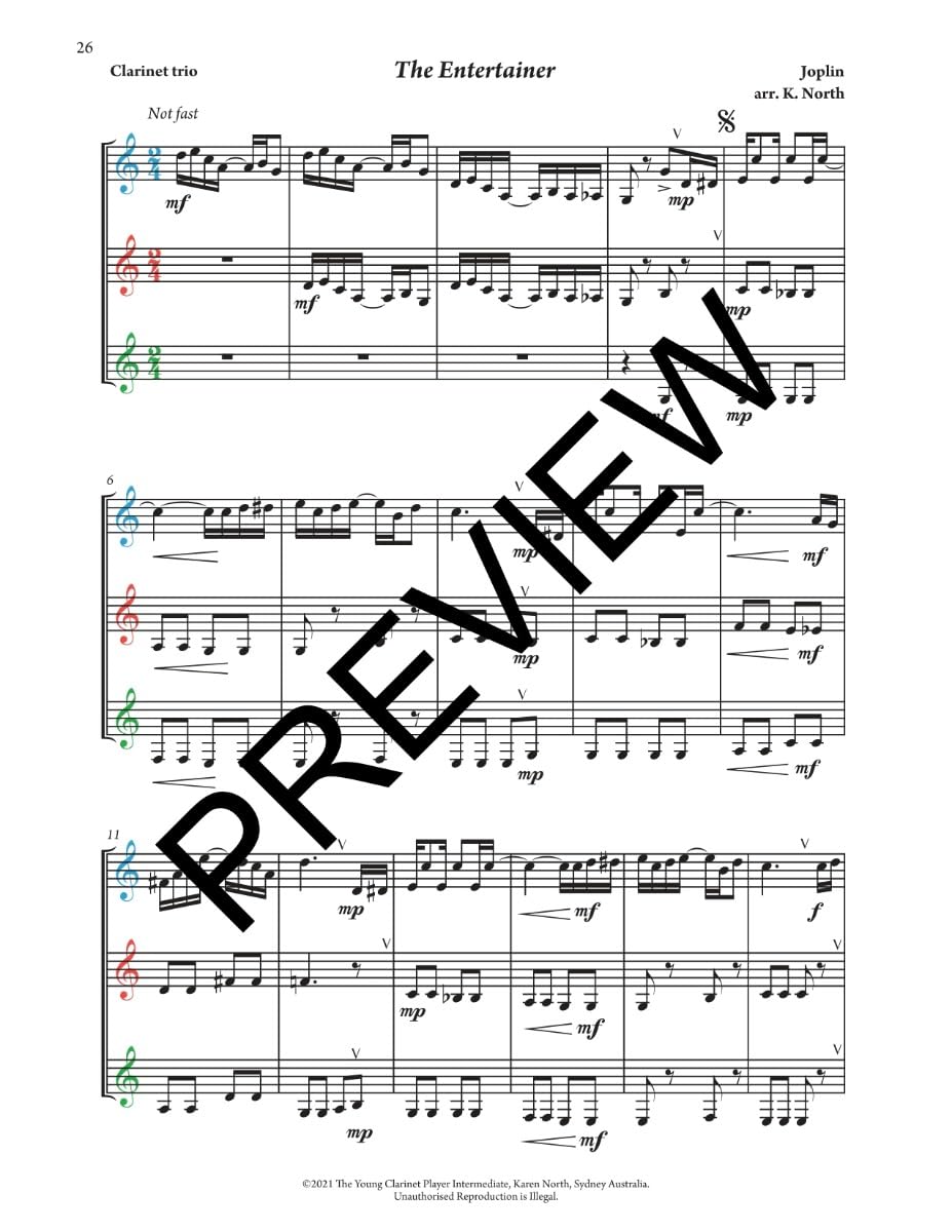 The Young Clarinet Player - Intermediate Duets & Trios Book