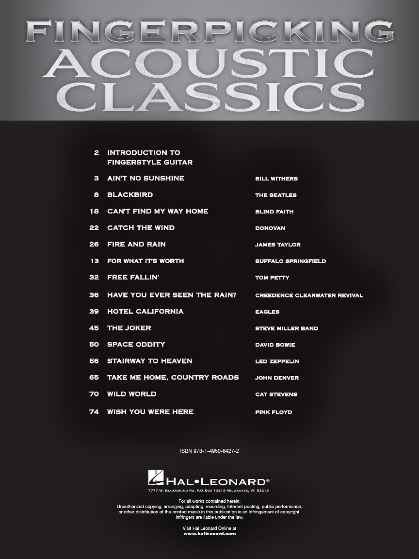 Fingerpicking Acoustic Classics Book
