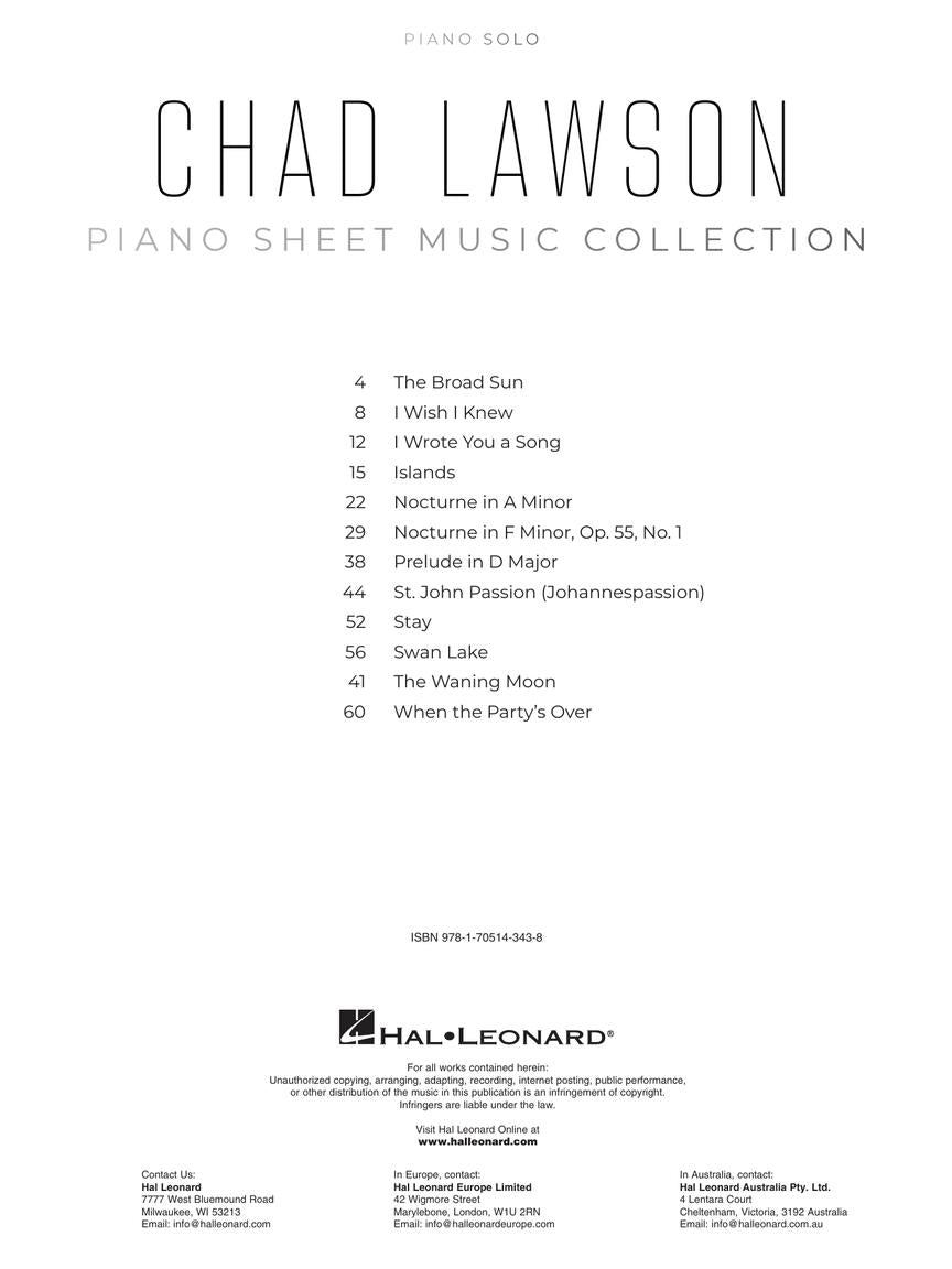 Chad Lawson - Piano Sheet Music Collection Book