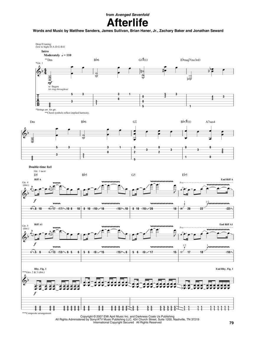 Avenged Sevenfold - Best Of 2005-2013 Guitar Tab Book
