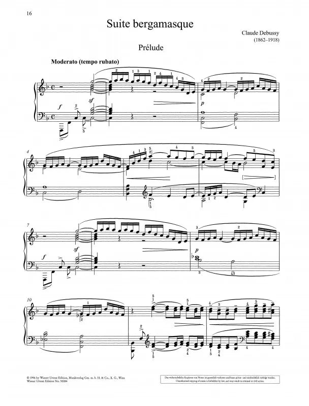 Debussy - Suite Bergamasque Piano Urtext