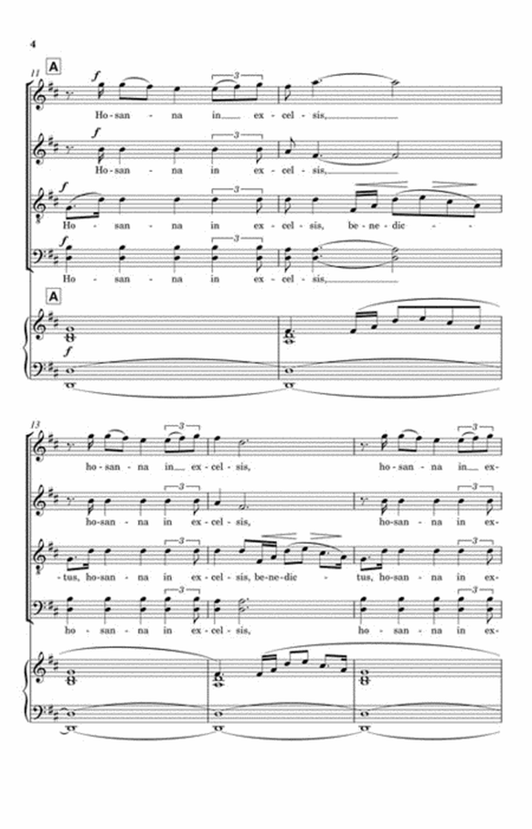 Benedictus From Armed Man Satbb A Cappella