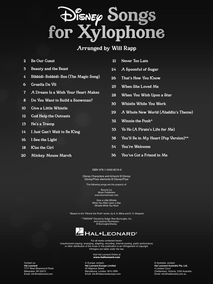 Disney Songs For Xylophone Book (25 Songs)