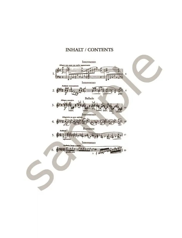 Brahms - 6 Piano Pieces Op 118 Book (Urtext Edition)