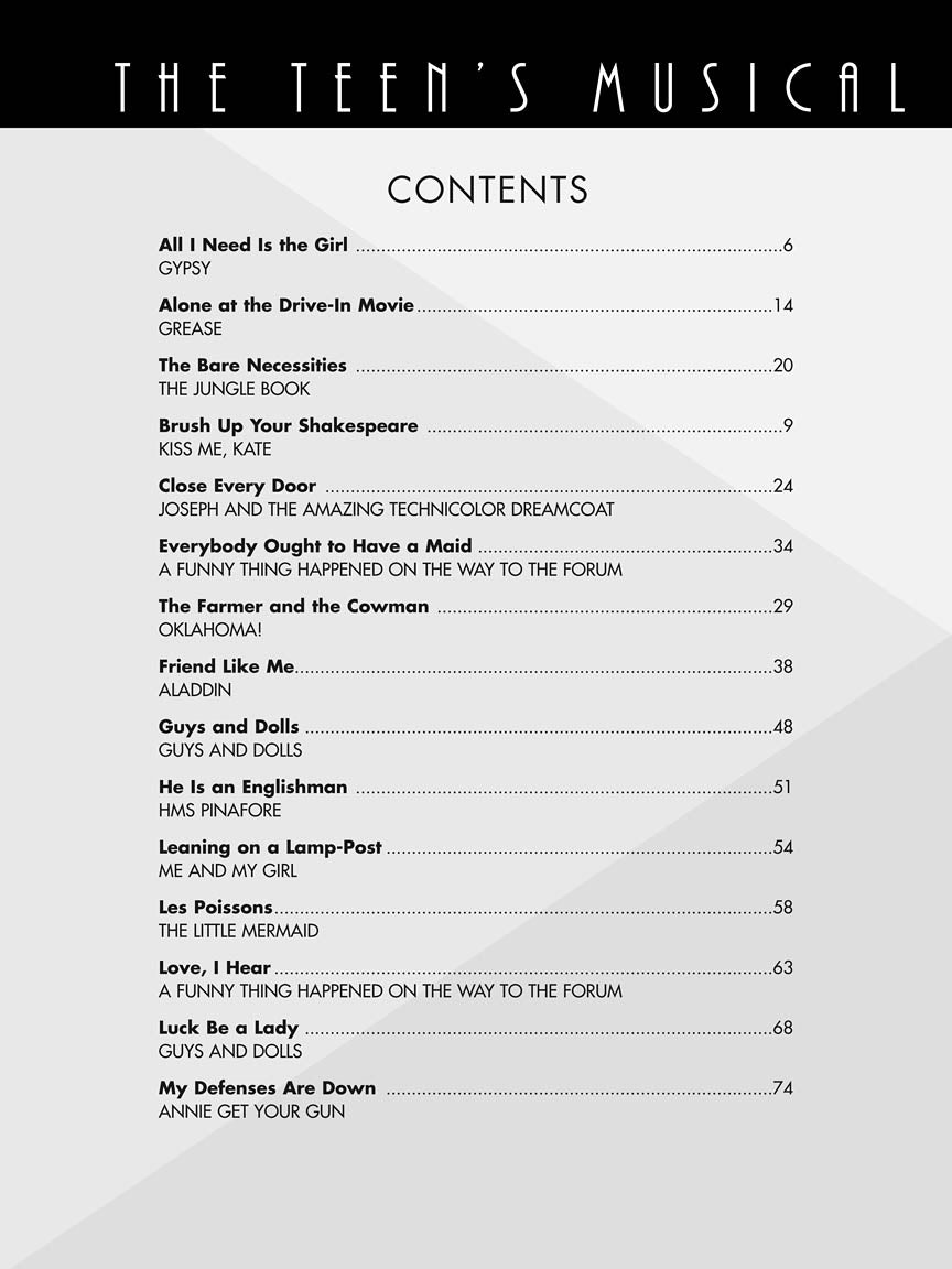 Teens Musical Theatre Collection Book (Mens Edition)