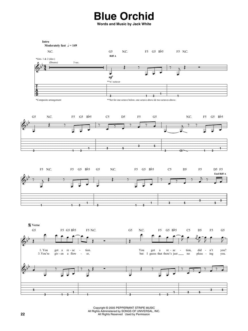 The White Stripes - Greatest Hits Guitar Tab Book