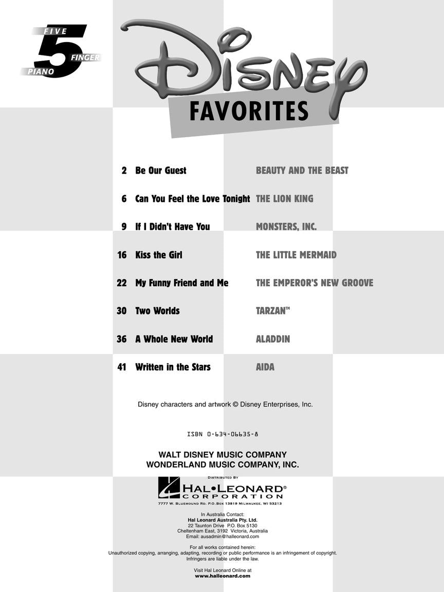 Disney Favorites 5 Finger Piano