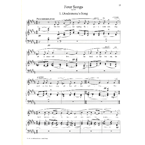 Erich Wolfgang Korngold - 9 Shakespeare Songs Op. 29 Op. 31 Vocal & Piano Book