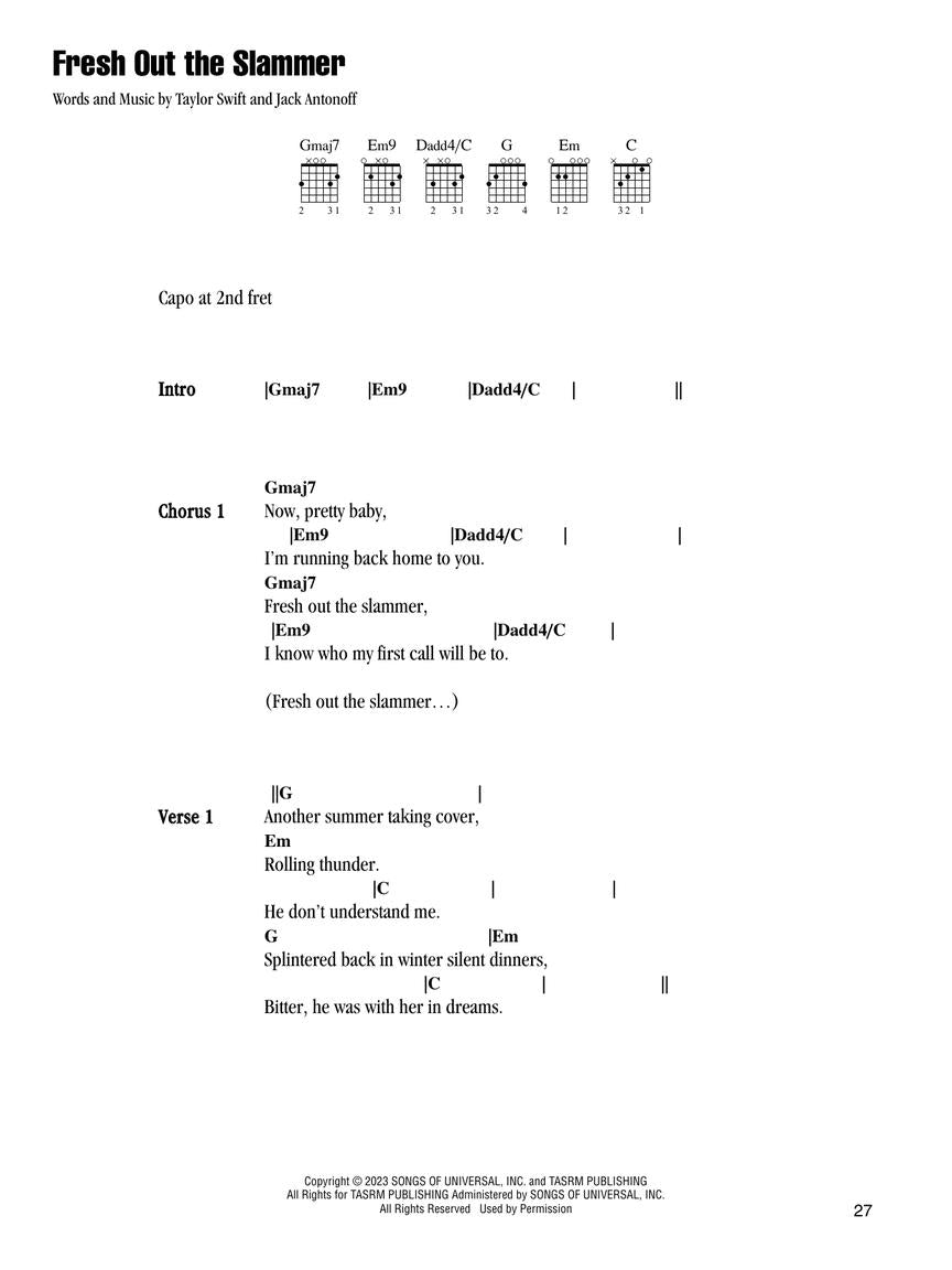 Taylor Swift - The Tortured Poets Department: Guitar & Vocal Anthology Book
