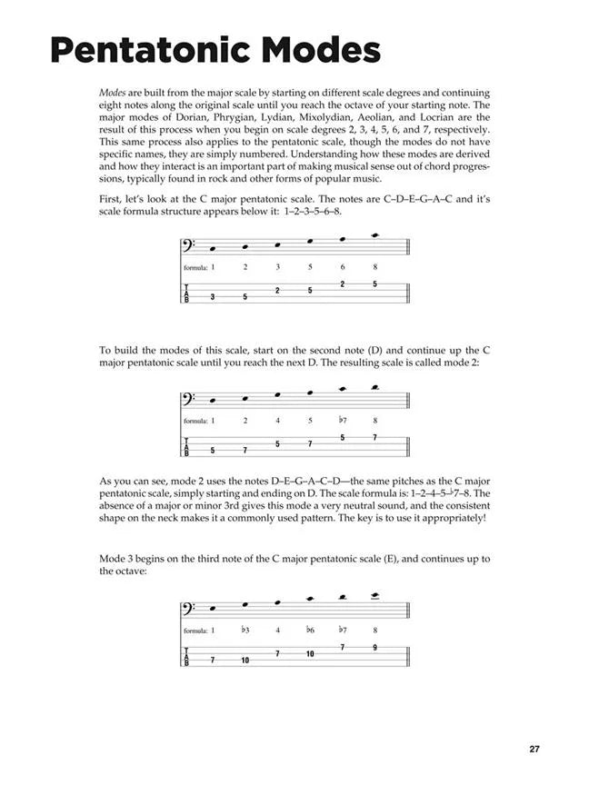 Pentatonic Scales For Bass Book/Audio